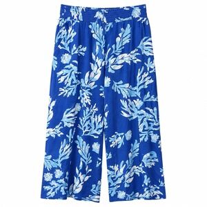 D&CO BEACH Hawaiian Aloha Wide-Leg Pull-On Pant Sz 1XP Tropical Summer Beach **